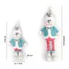 Muñeco de muñeco de nieve y reno navideño con patas retráctiles, gorro tejido, adorno para escaparate, decoración marrón transfronteriza