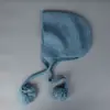 Al por mayor 25 Años Otoño e Invierno Nuevo Retro Azul Pasamontañas para Mujer Invierno Circunferencia de Cabeza Grande Mostrando la Cara Protección Pequeña para las Orejas