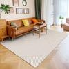 Tapete de Sala de Estar Simples Tapete de Mesa de Café Minimalista Estilo Creme Tapete de Casa Inteira Tapete de Chão Cobertor de Cabeceira de Quarto
