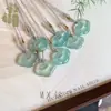 Ágata Blanco Hielo Natural para Hombre y Mujer Calcedonia Azul Patrón Nube Candado Ruyi Colgante Calcedonia Azul Hielo Collar para Pareja Estilo Chino