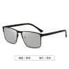 Gafas de Sol Polarizadas Cuadradas Casuales para Hombre Protección UV Gafas para Conducir Modernas Fotocromáticas Marco de Metal Gafas Versátiles
