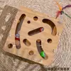 Brinquedo para Gato Labirinto Bola-Pegadora Quebra-Cabeça Auto-Prazer Alívio do Tédio Artefato Gato Giratório Vara Engraçada para Gato Sino Bola Brinquedo para Pet