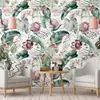 Pegatina de Pared Floral Romántica Autoadhesiva Papel Tapiz Resistente a la Humedad y al Moho Ecológico Lujo Ligero Decorativa para Pared de Dormitorio Armario Renovación
