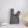 Qiunan Bolsa Infantil Moda Coreana ins Houndstooth Estilo Bolsa de Ombro Trendy Parent-child Malha Bolsa de Bebê