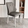 Silla de comedor de lujo ligero, silla moderna simple, silla nórdica con respaldo para uso doméstico, mesa y sillas de comedor para hotel restaurante, taburete de mahjong, metal