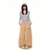 Pantalones Casuales Relajados de Nuevo Estilo Americano High Street 2026 con Colores Contrastantes, Efecto Adelgazante y Elegante Diseño de Pierna Ancha