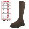 Botas para Meninas Fortinhas tamanho extra largo plus size 43 para mulheres 2023 novas de camurça salto grosso plataforma bota de cano justo com elasticidade