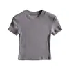 Moda de Verano 2026 Nueva Camiseta Ajustada para Mujer, Top Básico Elástico de Manga Corta, Camiseta Interior Corta