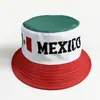 Chapéu Bucket Mais Vendido da Copa do Mundo com Elementos da Bandeira do México, Chapéu de Sol para Torcedores Torcendo