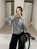 Han Xun, roupa de trabalho inteligente e estilosa: patchwork listrado, gola de camisa falsa de duas peças, top emagrecedor para mulheres, coleção outono/inverno 2026, estilo 27611