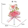 Corsage Flor de Rosa Artificial Estilo Floresta Pulseira Presente de Casamento Grupo de Madrinhas Irmã Flor de Mão Cor Champagne Broche de Casamento