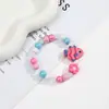 Pó Dourado Contas de Madeira Impressão Dupla Peixe Pequeno Acrílico Contas Coloridas Pulseira Infantil Pulseira Colorida Menina Fofa