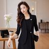 Conjunto de Vestido Social Feminino Elegante e da Moda 2025 Novo Terno de Primavera e Outono com Vestido Camisola Conjunto de Duas Peças