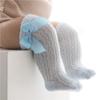 Calcetines Largos de Malla con Lazo de Princesa para Bebés Niñas, Algodón Peinado, Hasta la Rodilla, para Niños Pequeños y Niños Pequeños