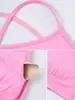 Novo Top de Yoga Costas Lisas Beleza Feminino com Alças Cruzadas Secagem Rápida Ajustado Roupa Íntima Esportiva Peça Externa