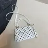 Nova coleção de verão: Bolsa de ombro, bolsa transversal e bolsa tote estampada de bolinhas, simples, casual e estilosa para mulheres