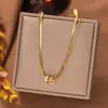 [Collar de Acero de Titanio Dorado + Color Acero] Moda de Lujo Ligero para Mujer El Más Fácil de Combinar Cadena para Clavícula Collar de Amor de Nicho de Gama Alta