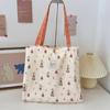 Bolsa de Tela de Gran Capacidad para el Trabajo Diario, Adecuada para Estudiantes y Mujeres, Verano Trabajo Doble Capa Estampado Lindo en Lona Bolsa Tote Dopamina