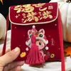 Sobres Rojos Chillones de Nuevo Estilo de Alta Gama para Niños de un Año, Bolsas Rojas de Tela de Dibujos Animados Creativas Personalizadas