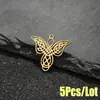 5 Piezas/Bolsa Colgantes Transfronterizos Acero Inoxidable Pulido Brillante Colgantes de Ángel Huecos Accesorios para Joyería DIY Listos para la Venta