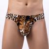 Novo triângulo masculino cueca biquíni sexy cintura baixa impressão leopardo cobra impressão uma geração de cabelo
