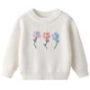Suéter de Punto con Bordado Floral Hecho a Mano Transfronterizo Japonés y Coreano 2026 Suéter de Bebé DIY Suéter para Niña de Cumpleaños