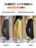 Pantalones deportivos grises para mujer, estilo fino de primavera y otoño, nuevo modelo 2026, corte holgado, con puño en los tobillos, talla petite, pantalones de chándal estilo harén linterna americano