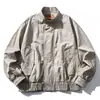 Nanxia Disfraz Otoño Nuevo Japonés Retro Lavado Vintage Estampado Casual Diseño Holgado Cremallera Cuello Alto Chaqueta