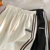 Verano Nuevo Shorts Deportivos Casuales para Mujer, Estilo Hong Kong Pareja Sueltos Bf Pantalones Cinco Puntos, Versátil Ropa Exterior Ins Tendencia