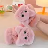 Guantes de Nuevo Estilo para Niñas en Invierno Felpa Cálida Estudiante Lindo Gato Plegables Dibujos Animados A Prueba de Frío Súper Suaves Guantes para Escribir