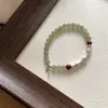 Pulsera de Plata con Cuentas de Jade Hetian para Mujer, Estilo Chino Vintage, Diseño de Nicho, Versátil y Elegante