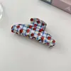 Atmósfera de Verano, Pinzas para el Cabello Lindas, Pinzas para el Cabello de Acrílico con Patrón Diagonal de Alta Gama y Exquisitas, Pasadores Grandes, Pinzas de Tiburón, Accesorios para el Cabello