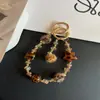 Novo Estilo Bola de Pelo com Contas Corrente para Celular Estampa de Leopardo Estrela Desenho Animado Chaveiro Pingente de Bolsa Chaveiro de Carro