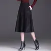 Saia Evasê Estampada com Cintura Elástica, Nova, Cintura Alta, para Mulheres, Moda Outono 2026, Elegante, Cobre o Quadril, Estilo Guarda-Chuva