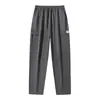 Pantalones Cargo Transpirables Casuales de Verano, Pantalones Largos de Pierna Recta de Color Sólido, Marca de Moda con Bolsillos Grandes, Pantalones Casuales