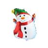Decoração de Festa de Natal Desenho Animado Fofo Papai Noel Boneco de Neve Varinha de Mão Balão Redondo de Filme de Alumínio Inflável Crianças