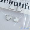 Accesorios de Corazón de Nácar Famosos en Internet, Decoraciones para Uñas Artísticas, Decoraciones para Uñas de Concha de Corazón Melocotón con Borde Metálico, Accesorios Famosos en Internet con Pan de Oro