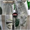 Pantalones vaqueros rectos de verano para hombre, estilo americano, estilo antiguo, con rodillas rotas, pantalones finos recortados, pantalones de mendigo de edición estrecha
