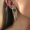 Aretes cuadrados populares europeos y americanos de diamantes verdes, aretes de borla de diamantes de imitación de temperamento de alta gama, joyería para perforaciones, aretes06