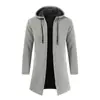 Cardigan de Tricô Masculino de Comprimento Médio Outono/Inverno 2021 Aliexpress Comércio Exterior Suéter Masculino com Capuz Camada Base Atacado