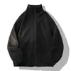 2026 Nueva Sudadera con Capucha de Forro Polar para Hombre Estilo Japonés Color Sólido Simple Engrosada Cuello Alto Sudadera Capa Base Hombre