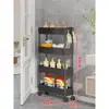 Armario Angosto de Almacenamiento para Baño para Espacio Detrás de la Puerta, Espacio del Inodoro 12cm, Carrito Móvil Ultradelgado