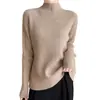 Suéter de canalé para mujer con cuello alto medio, nuevo estilo otoño/invierno 2025, top de punto para capa interior, pieza única para dropshipping