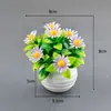 Adornos Florales Románticos de Margarita en Maceta al por Mayor Transfronterizos Girasol Pequeño Simulado Bonsái Pequeño Accesorios Decorativos para Fotografía