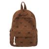 Mochila Escolar de Pana Otoño e Invierno para Estudiantes Universitarias Mochila Sencilla Versátil para Estudiantes de Preparatoria y Secundaria Mochila Ligera de Viaje