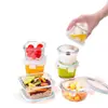 Crisper de Vidrio Cuantitativo Tazón Especial para Comida de Bebé Calentable en Microondas y Vaporizable Capacidad Pequeña Mini Lonchera
