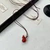 Colar Pingente Cabaça Escovada Sólida com Cordão de Couro Preto Moda Design de Nicho de Alta Qualidade Temperamento Acessório Versátil para o Dia a Dia