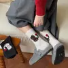 Calcetines Lindos de Gato de Dibujos Animados para Mujer, Calcetines Gruesos Cálidos de Tubo Medio para Otoño e Invierno, Calcetines Holgados Estilo Universitario, Calcetines de Lana Sin Costuras