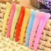 Pinza sencilla de color jalea, pinza de boca de pez para placa de cabello, peluquero, clip de partición, clip de boca puntiaguda de 8 cm