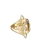 Anillo de Acero Inoxidable Dorado con Diseño Calado Filigrana, Anillo de Moda de Lujo Ligero para Mujer, Suministro Transfronterizo al por Mayor